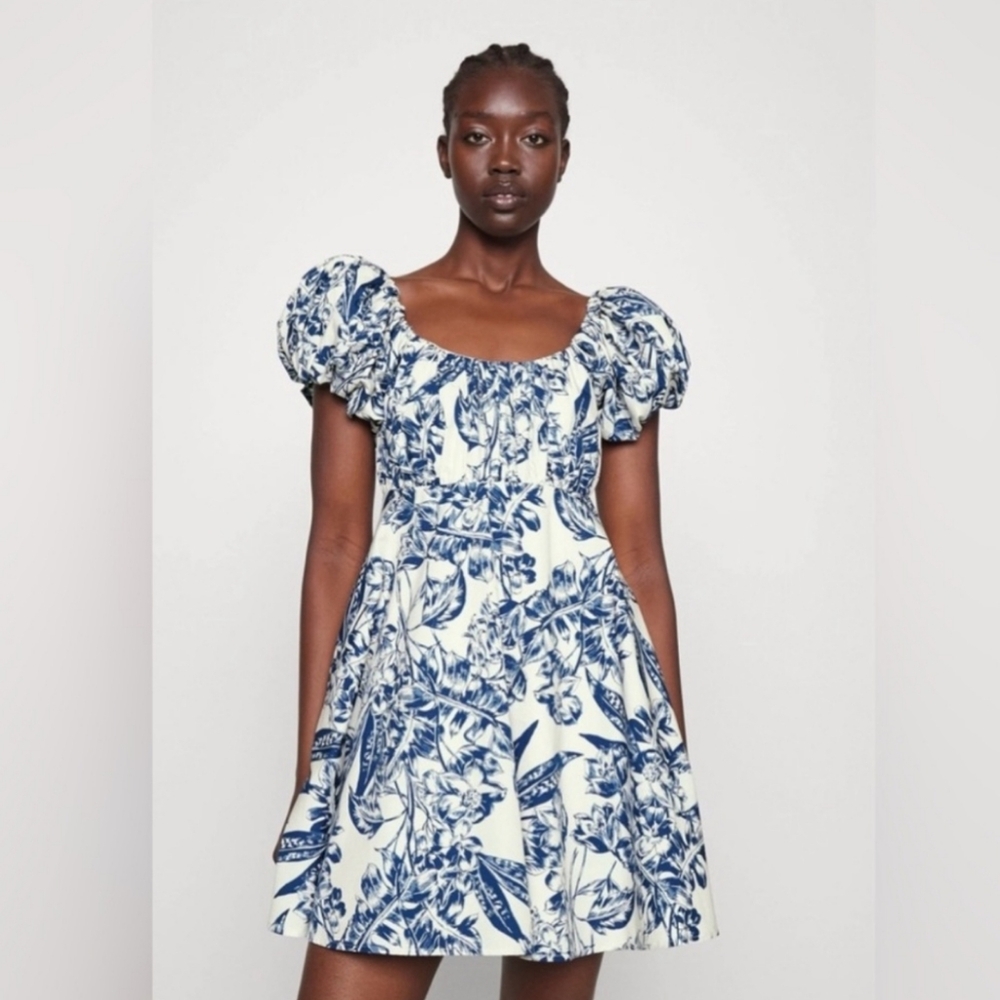 Abercrombie & Fitch Women’s Ruched Puff Sleeve Mini Dress